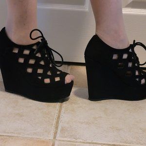Black Platform Wedgey shoes